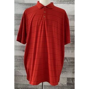Nike Golf Polo Shirt Men's 3XL Red Striped Lightweight Dri Fit Casual